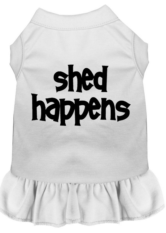 Shed Happens Screen Print Dress White Med